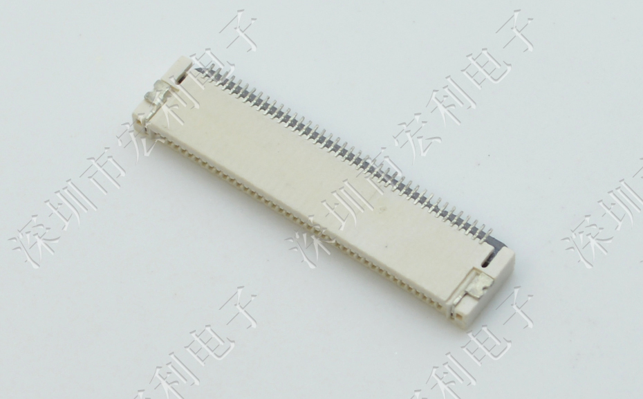 麻豆91在线免费观看FPC插座翻盖式FFC间距0.5mm 60p针脚位H2.0mm 前插后翻连接器