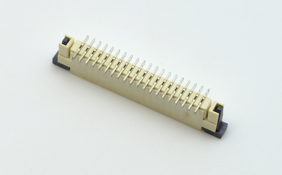 接插件FFC/麻豆免费电影 1.0MM 32P 一字脚 立贴带锁 扁平电缆连接器